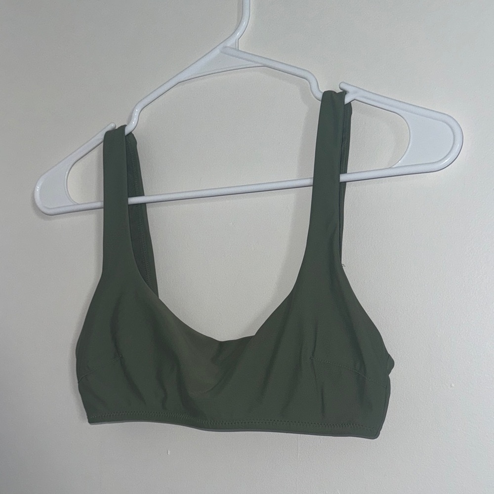 Aerie Olive Green Scoop Swim Top